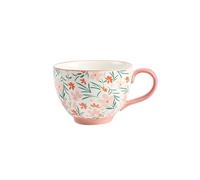 KUKUUU Coffee Mug Ceramic Cup Home Office Floral Breakfast Mug(C)