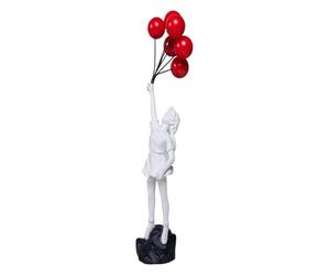 KUKUUU Girl Flying Balloon Statues Figurine Home Modern Art Decoration Gift(White1)