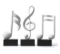 KUKUUU Home Decoration Gift 3pcs Music Note Gifts Ornament - Musical Sculpture Statue Piano Decor Figurine, Decoration Statue, Miniature Desktop Ornaments Sculpture Statue Decorative (Color : White)