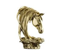 KUKUUU Horse Head Statue Ornaments Living Room Bar Office Home Accessories Decoration(Gold)