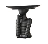 KUKUUU Modern Art Woman Statue With Storage Tray Figurine Decoration(Black)