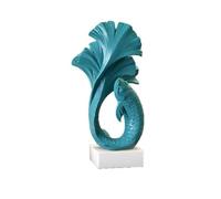 KUKUUU Modern Koi Fish Statue Lucky Art Sculpture Ornament Home Office Desk Decor Gift(Blue)