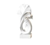 KUKUUU Modern Koi Fish Statue Lucky Art Sculpture Ornament Home Office Desk Decor Gift(White)