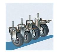 KUKUUU Wheels Swivel Castor Wheels Heavy Duty Industrial Roller Wheel (Color : 2without Brakes+2with Brakes, Size : 100mm(4inch)-M10)