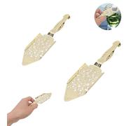 Kukyller 2Pcs Absinthe Spoon,Stainless Steel Hollow Design Cocktail Drinking Filter Spoon for Sugar Cubes and Absinthe Glasses (Gold)