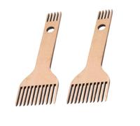 Kukyller 2PCS Wooden Weaving Comb, Double Ended Handcraft Tapestry Rug DIY Braided Tools for Handcrafts Woven Making Crafts
