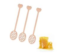 Kukyller 3Pcs Honey Dipper Stick,Wooden Honey Stirrer Spoon Heart Pattern Chinese Cherry Wooden Mixing Stirrer for Maple Syrup Drizzling and Stirring