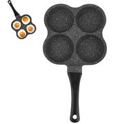 Kukyller 4 Cup Egg Pan,Egg Frying Pan Fried Egg Pan Omelette Pan 4 Hole Omelet Pancake Frying Pot Pancake Pan Versatile Breakfast Skillet for Eggs Pancakes Plett Crepes