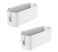 Kukyller Bedside Caddy, 2Pcs Hanging Storage Basket Dorm Bedside Holder Multi Storage Pocket Holder for Rail Bed (White)