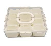 Kukyller Divided Serving Tray with Lid and Handle, 12 Compartment Snackle Box Container Snack Fruit Tray Portable Snack Platters Clear Organizer for Fruits Snacks Veggie Tray for Travel Picnic