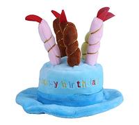Kukyller Dog Birthday Hat, Pet Cap Headwear Hat with Candles Design and Adjustable Strap for Dogs Small Animals (Blue)