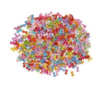 Kukyller Dog Bone Buttons, 1000PCS Bright Vivid Colors Reusable Plastic Cute Two Holes Sewing Decorative Buttons Flatback