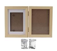 Kukyller Dog or Cat Claw Print Keepsake Kit, Pet Claw Print Impression Kit with 2 Clay Mold for Pet Lovers and Memorials DIY (Log frame set + white mud)