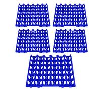 Kukyller Egg Tray, 5PCS Reusable Egg Storage Trays for Chicken 30 Cell Crates Holder for Storage Transportation Home Farm Supplies (Blue)