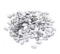 Kukyller Flatback Rhinestones, 200PCS Crystal Rhinestones Large Water Drop Flatback Gemstone Rhinestone for Crafting Dress Face Art Halloween Party Decorations (White)