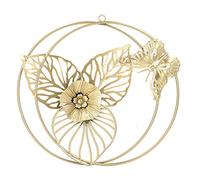 Kukyller Gold Flower Butterfly Wall Decor, Light Luxury Butterfly Wall Sculptures Art Craft for Living Room Bathroom Bedroom