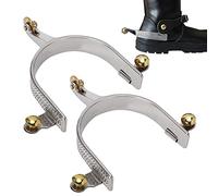 Kukyller Horse Spurs for Cowboy Boots, Stainless Steel Horse Spurs Bull Riding Gear for Men Women