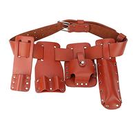 Kukyller Leather Scaffold Belt 5in1 Leather Tool Belt Pouch Scaffolding Tool for Level Spanners Hammer