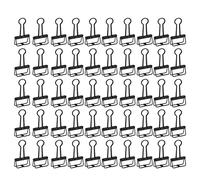 Kukyller Metal Wire Binders Clips, 50Pcs 32mm Small Colorful Hollow Out Paper Organizer Paper Clamps for Documents Test Reports (Black)
