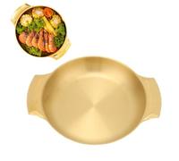 Kukyller Paella Pan, Stainless Steel Spanish Rice Pan Nonstick Flat Bottom Large Skillet Induction Skillets Uniform Heating Double Ear Pot for Home (XL 100x70cm / 39.37x27.56in)