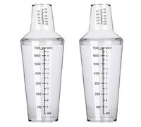 Kukyller Plastic Cocktail Shaker, 2PCS 700ml Drink Mixer Clear Shaker Cup | Plastic Cocktail Shaker, 2PCS 700ml Drink Mixer Clear Shaker Cup with Measuring Scale for Tea Coffee Bubble Tea Milk