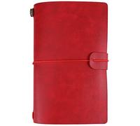 Kukyller Refillable Journal, Classic PU Leather Journal Notebook Personalized Travel Rustic Bound Diary Daily Writing Notepad (red)