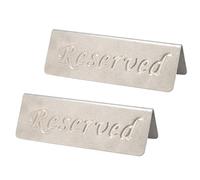 Kukyller Reserved Table Signs, 2PCS Stainless Steel Desk Indicator Reserved Seat Signs for Restaurants, Wedding, Ceremony and Events