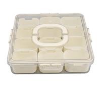 Kukyller Snackle Box Container, 12 Compartment Divided Serving Tray with Lid and Handle Divided Veggie Tray Charcuterie Container