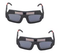 Kukyller Solar Auto Darkening Welding Goggle, 2Pcs Welding Glasses Anti Radiation Safety Glasses Adjustable Anti Glare Goggles