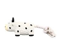 Kukyller Squeaky Dog Toys, Latex Dog Toy Puppy Chewing Squeaky Soft Interactive Unique Shape for Indoor Small Medium (Cow)
