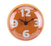 Kukyller Water proof Bathroom Clock, Suction Wall Window Mirror Bath Shower Clock Bathroom Accessories with Easy Reading Face for Pool Supplies (Orange)