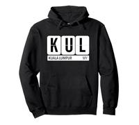 KUL Kuala Lumpur Malaysia Travel Souvenir Black Text Pullover Hoodie