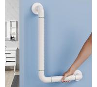 KULACO Grab Bars for Seniors, Shower Non-Slip Safety Handle with Fluorescence, 45 x 30 cm, Stainless Steel Bathtub Handle, L-shaped Wall Mounted Handle Bars for Toilet, Bathroom, Stair Handrail
