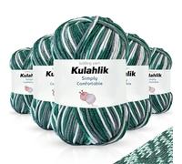 Kulahlik 250g(5x50g) Acrylic Yarn for Crochet/Knitting, Colorful Gradient Yarn Thread, 5 Rolls Skeins, Perfect for Any Knitting Crochet and Crafts Mini Project