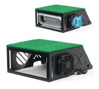 KULAMOON Golf Simulator Projector Cover, Heavy Duty Floor-Mounted Projector Enclosure with Cooling Fan& Artificial Turf-Total Protection for Your Golf Simulation
