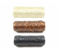 Kulay Bobbin Artificial Deer Sinew Waxed Flat Poly Thread, 60 Yards, 5 Ply, 70 LB Test (Pack of 3 - Brown, White, Black)