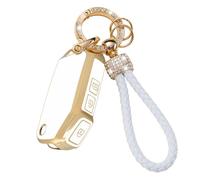 KULCSOK Key Fob Cover fit for Kia Forte xls Soul LX k5 Soul TPU Key Cover Case Protector Bling Keychain, A White, for flip key 3 Buttons