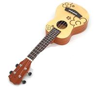 Kulele For Adults 21inch Spruce Wood Patterned Ukulele With Rosewood Fingerboard Four Strings And Built In Pickup And Equalizer(Only electric Uku)
