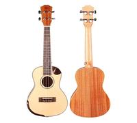 Kulele For Adults Concert Grade Solid Spruce Ukulele With Mahogany Sides And Back Four Strings And A Hard Case
