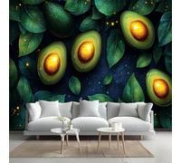Kuletkear Removable Wall Mural Avocado Self-Adhesive Large Wallpaper Avocado Waterproof Decals Art for Baby Nursery Girl Boy Kids Room Wall Decor 400x280cm