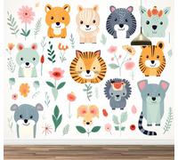 Kuletkear Wall Mural Cartoon Lion Peel and Stick Self-Adhesive Wallpaper Removable Large Sticker Flowering Plants Art Wall Decor Print Picture Image 300x208cm