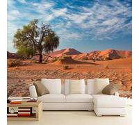 Kuletkear Wall Mural Desert Tree Wall Decor Photo Wallpaper Natural Cloud Landscape Removable Sticker for Kids Room Living Room Bedroom Decor Mural 495x353cm