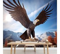 Kuletkear Wall Mural Eagle Mural Wallpaper Birds Natural Landscape Wall Decals Art Self-Adhesive Large for Living Room Bedroom Home Decor 826x589cm