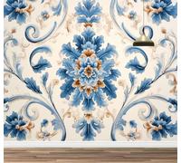 Kuletkear Wall Mural Flower Peel and Stick Self-Adhesive Wallpaper Retro Plants Art Removable Large Sticker Waterproof Wall Decor Print Picture Image Design 300x208cm