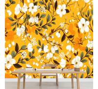 Kuletkear Wall Mural Flowering Plants Large Photo Wallpaper Abstract Art Waterproof Mural Decals for Girls Kids Bedroom Nursery Party Decoration Wedding Decor Gift 450x320cm