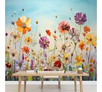 Kuletkear Wall Mural for Bedroom Wallpaper Flowers and Plants Wall Decals Waterproof Self-Adhesive Large Natural Landscape Poster Paper for Livingroom Kids Room TV Background 400x280cm