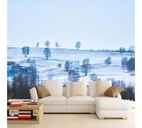 Kuletkear Wall Mural Forest Tree Removable Self-Adhesive Wallpaper Winter Landscape Waterproof Poster Paper Wall Decoration for Bedroom Living Room 400x280cm