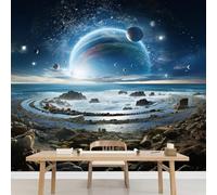 Kuletkear Wall Mural Outer Space Mural Wallpaper Outer Space Wall Decals Art Self-Adhesive Large for Living Room Bedroom Home Decor 200x140cm