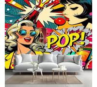 Kuletkear Wall Mural Pop Removable Self-Adhesive Wallpaper Street Art Waterproof Poster Paper Wall Decoration for Bedroom Living Room 400x280cm