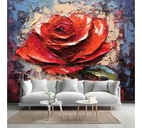 Kuletkear Wall Mural Rose Peel and Stick Self-Adhesive Wallpaper Removable Large Sticker Painted Plants Art Wall Decor Print Picture Image 300x208cm